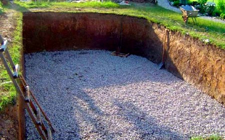 засипка котловану щебенем