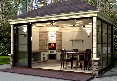 альтанка скляні стіни