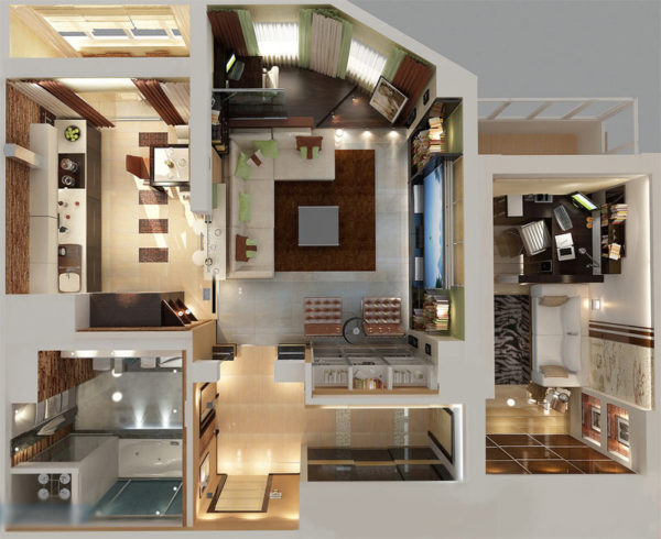 проект трикімнатної квартири