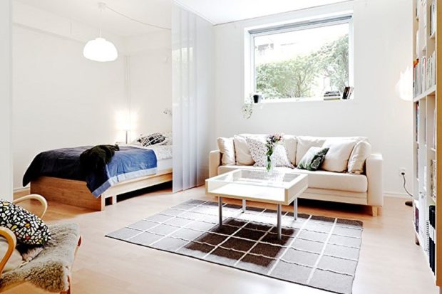 Зонування однокімнатної квартири: 9 способів + фото