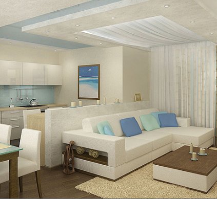 Зонування однокімнатної квартири: 9 способів + фото