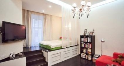 Зонування однокімнатної квартири: 9 способів + фото