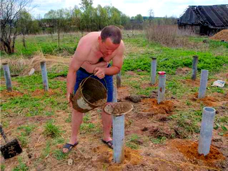 заливка бетоном азбестових труб